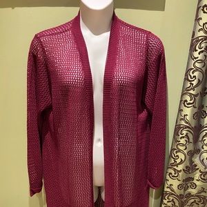 Maroon mesh sweater